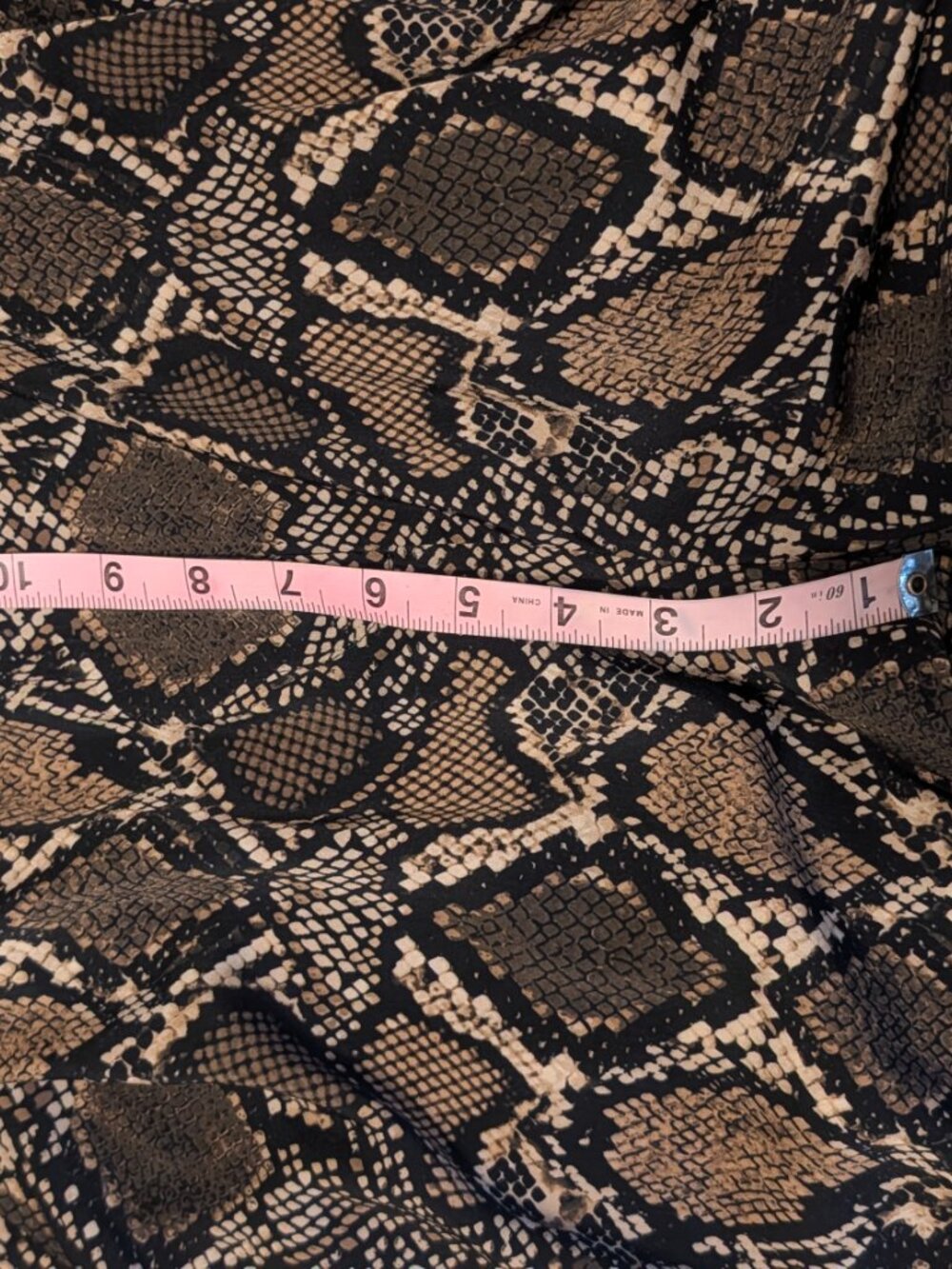 Vivian high rise pleated wide-leg snakeskin-print pant - Picture 6 of 7